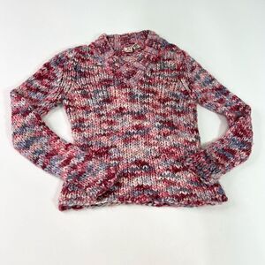 Oxford Fulham Sweater Women's Medium V-Neck Chunky Wool Blend knit cozy cabin